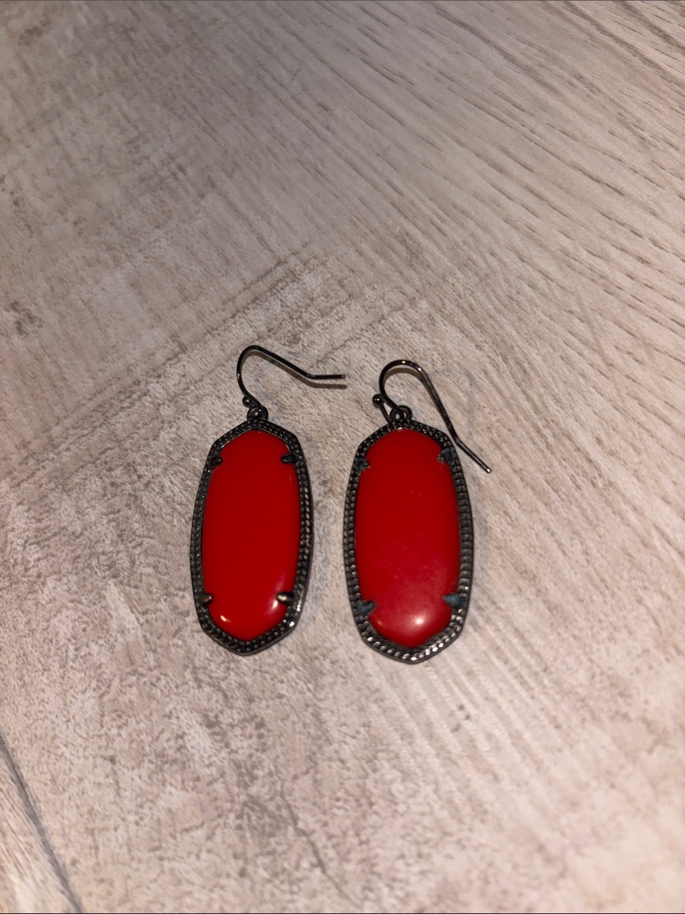 Kendra Scott Red Oval Drop Earrings - Classic Women Jewelry